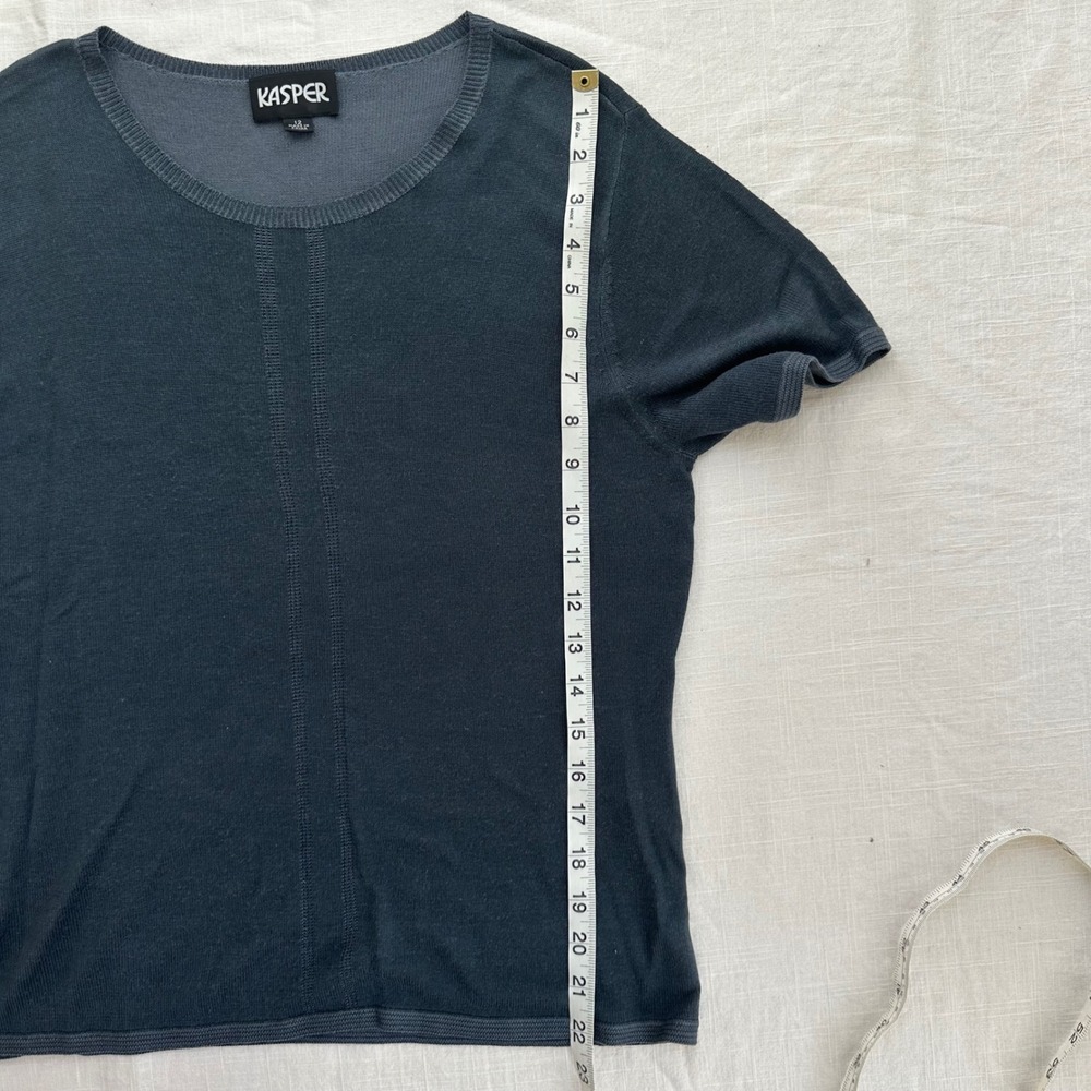 Vintage Kasper Knit Top Short Sleeve Casual Tee T-Shirt Women's Size 12 - Picture 10 of 13